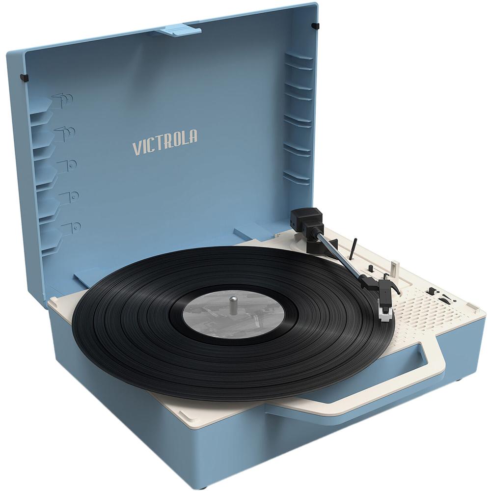 Victrola VSC-725SB Re-Spin: Tocadiscos Manual de Tres Velocidades con Bluetooth (Azul Claro) - Repro