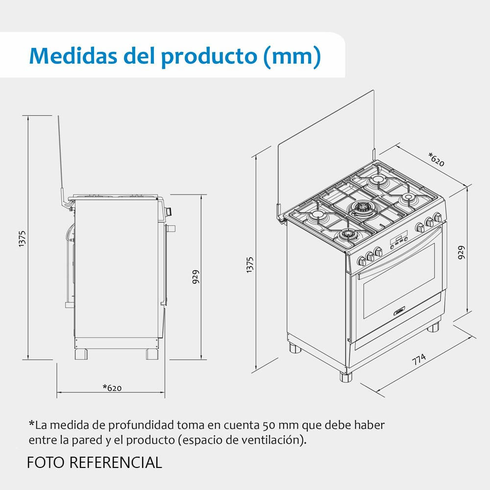 Cocina a gas Coldex CX781 Inox 30\