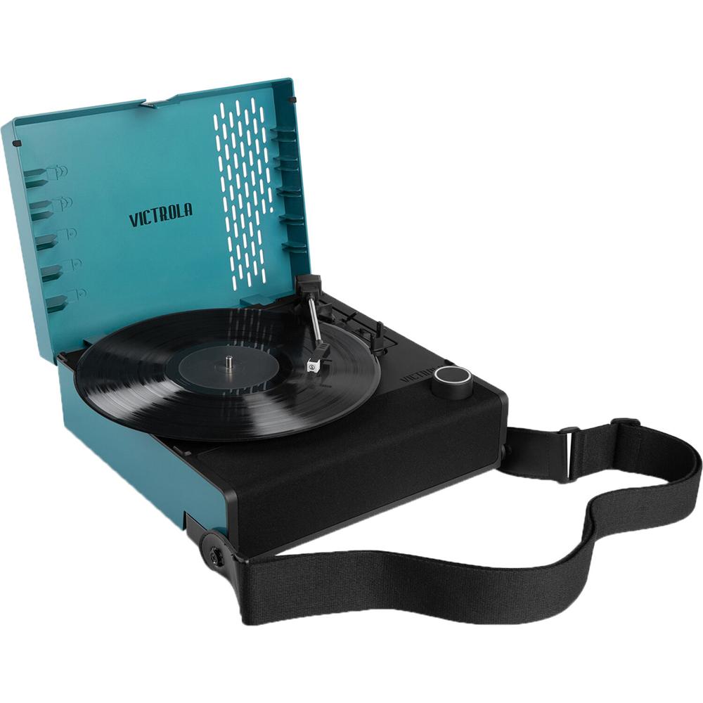 Victrola VSC-750SB Revolution GO: Tocadiscos Portátil Bluetooth de Tres Velocidades (Azul) con Altav