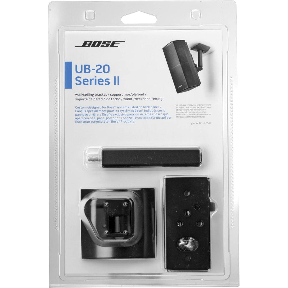 Soporte de Pared/Ceiling Bose UB-20 Series II (Negro) - Construcción de Zinc Fundido, Colocación Hor