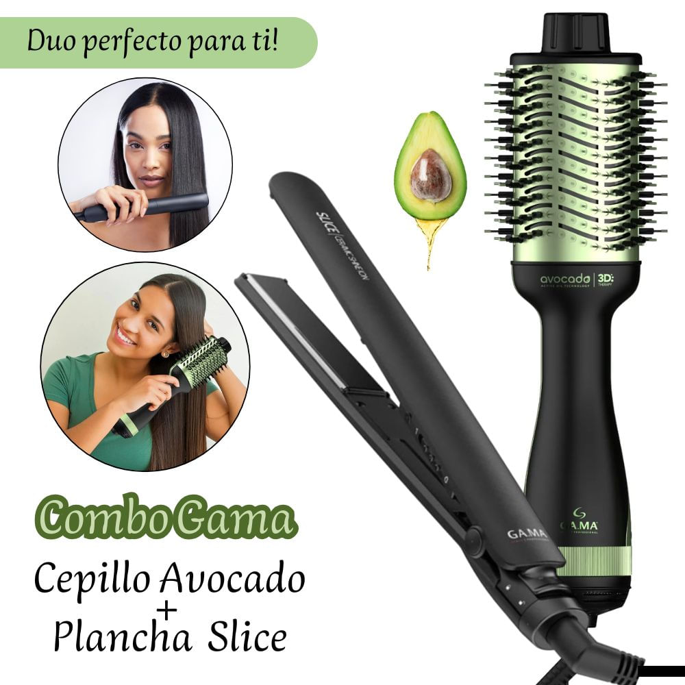 Peine Secador Gama Plancha De Pelo Con Cepillo COMBO
