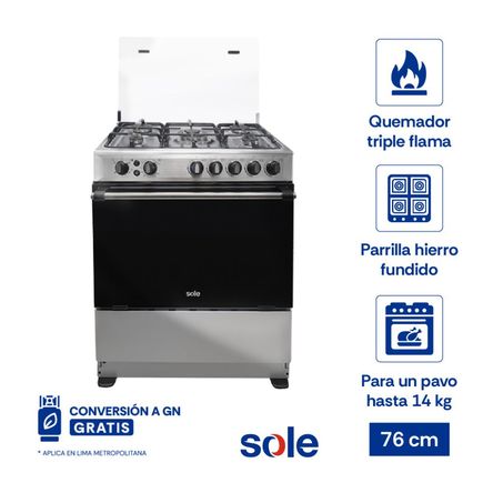 Cocina de Pie GLP Sole Classic Dubai 5 Hornillas 76cm Gris Cocina de Pie GLP Sole Classic Dubai 5 Hornillas 76cm Gris