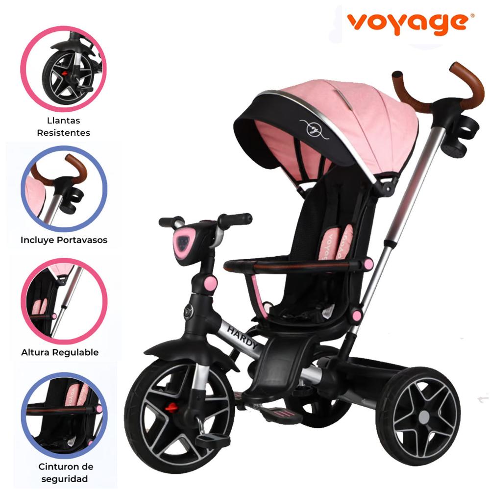 Triciclo Guiador Reversible 360° «HARDY» Pink