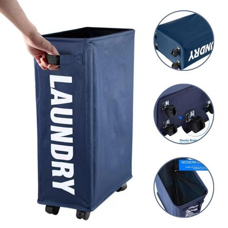 Cesto De Ropa Multiuso Con Ruedas Laundry Azul  694AZ02