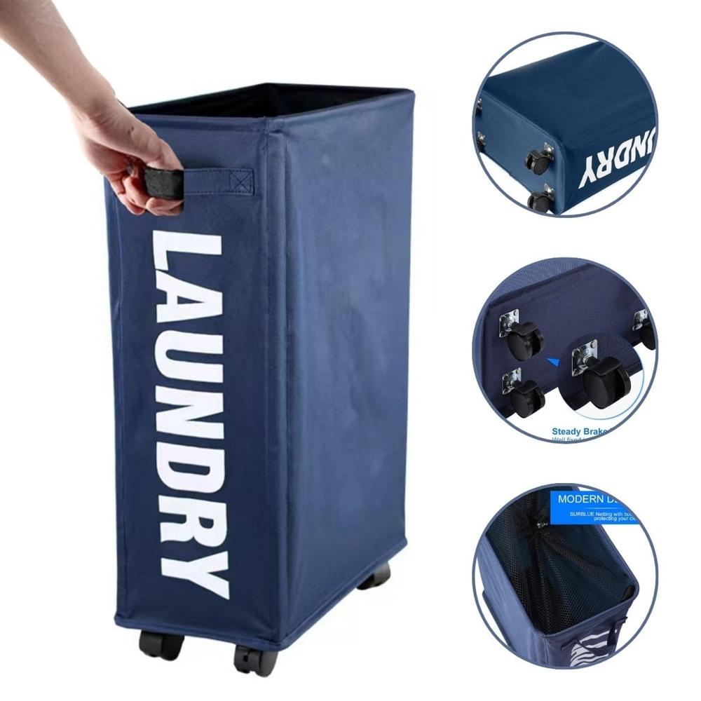 Cesto De Ropa Multiuso Con Ruedas Laundry Azul  694AZ02