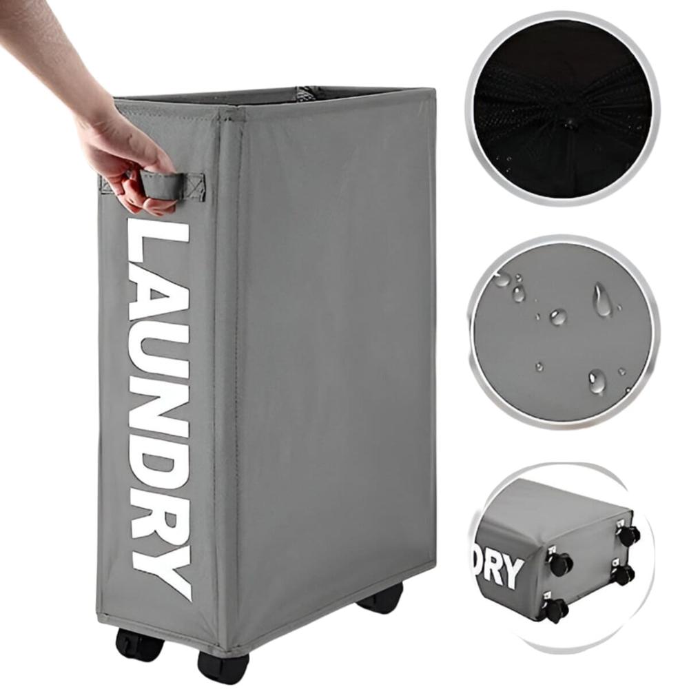 Cesto De Ropa Multiuso Con Ruedas Laundry Gris  574PL02