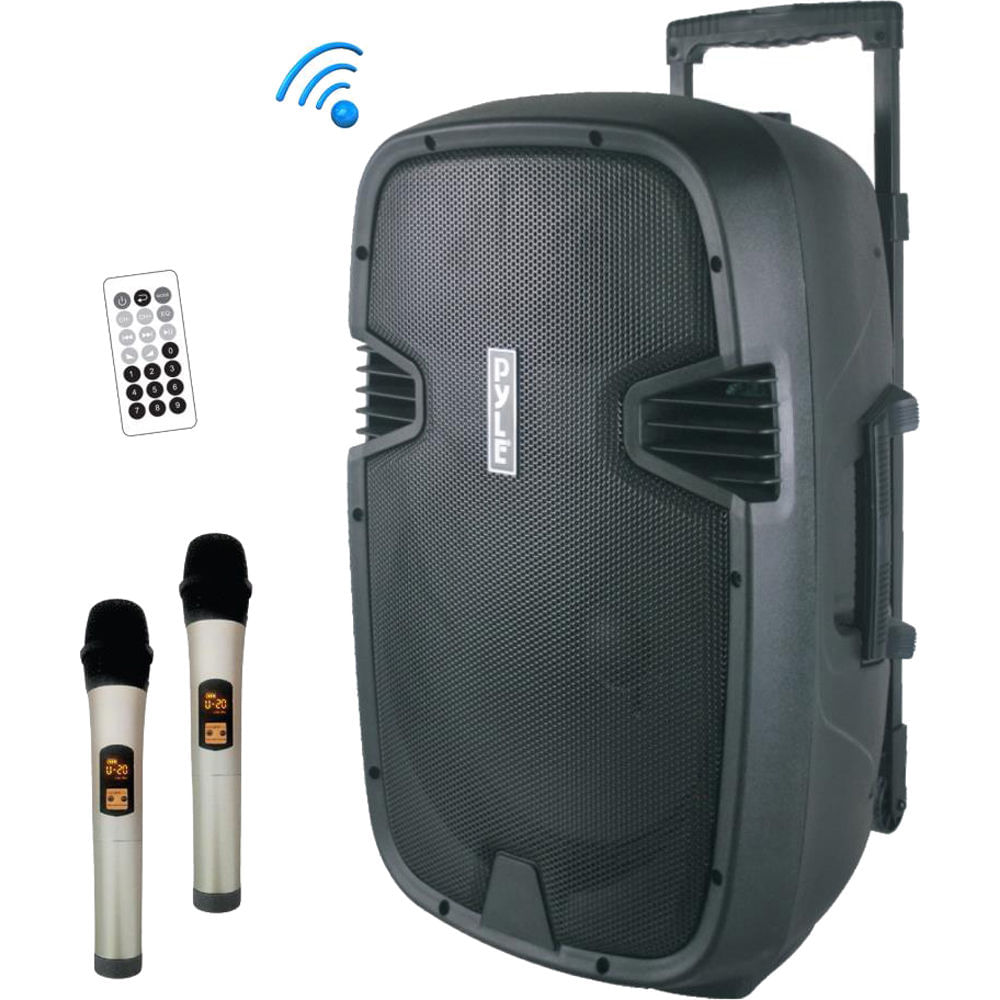 Sistema PA Portátil Pyle Pro PPHP1535WMU de 15"" 2 Vías, 1600W, Bluetooth y Recepción Inalámbrica, co