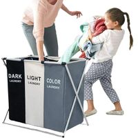Cesta Plegable Organizador De Lavandería De 3 Divisiones  4030004