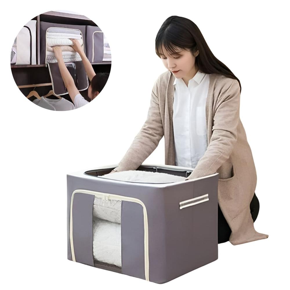 Cesta Organizador Multiuso Plegable Para Sábanas Lugo Gris  236GR02