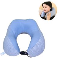 Cojín para Cuello Almohadilla Cervical Ajustable Modelo Rayado Celeste  677RC02