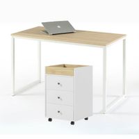 Combo Summer Escritorio Duna + Cajonera Blanca Coricha Home
