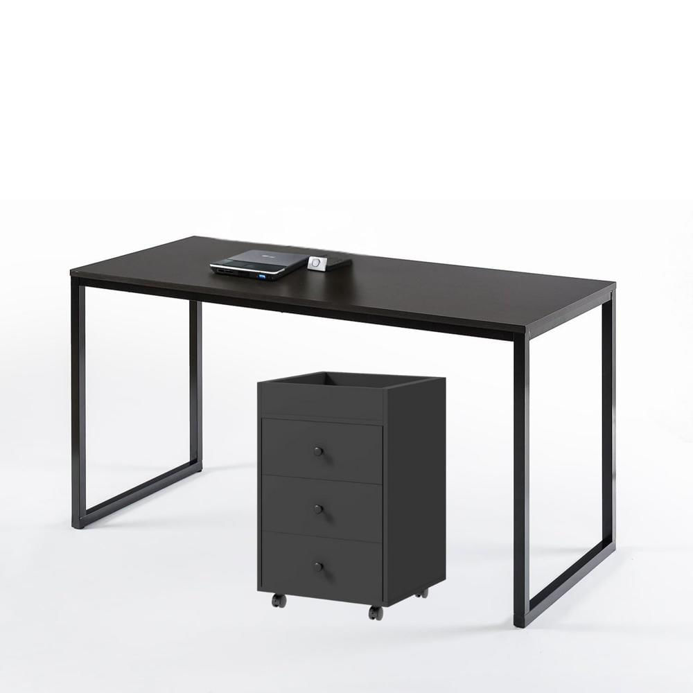 Combo Summer Escritorio Negro + Cajonera Negra Coricha Home