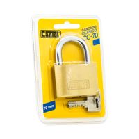 Candado con llave Clásico Cantol CC70 de Latón de 70 mm