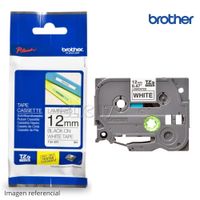 Cinta Brother TZE-231 Negro Sobre Blanco 1.2plg 12mm