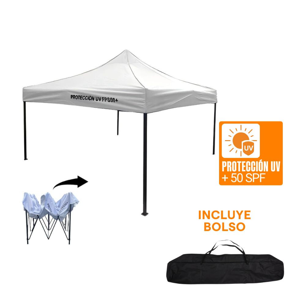 Toldo Desplegable Protección UV 300x300cm Orange
