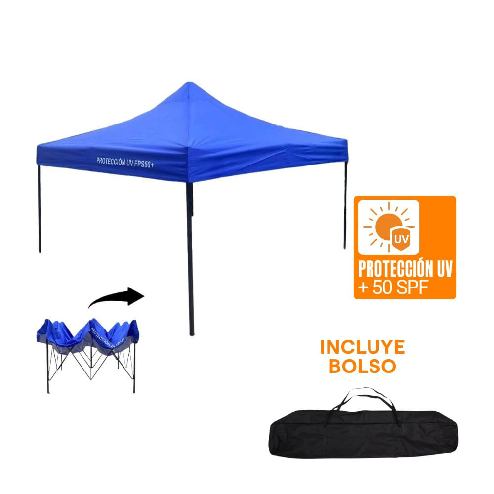 Toldo Desplegable Orange Protección UV 300x300cm Azul