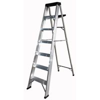 Escalera Tijera 7 Pasos Werken Aluminio Plata