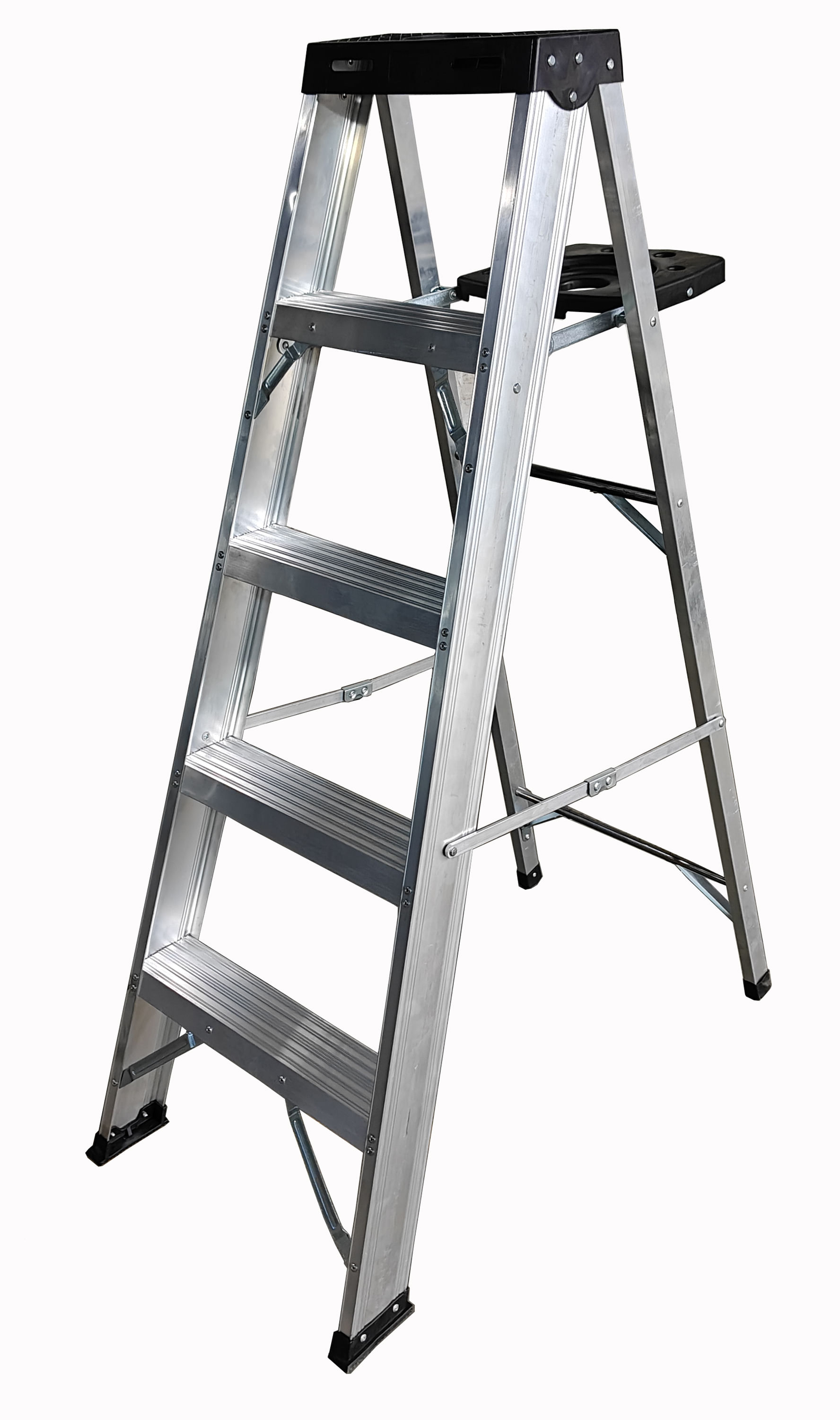 Escalera Tijera 5 Pasos Werken Aluminio Plata