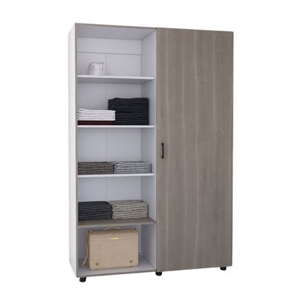 Ropero Eco-120 1 Puerta Melamina Bardolino/Blanco