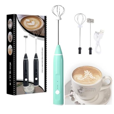 Espumadores de Leche de Doble Cabezal con Carga USB Espumadores de Leche de Doble Cabezal con Carga USB