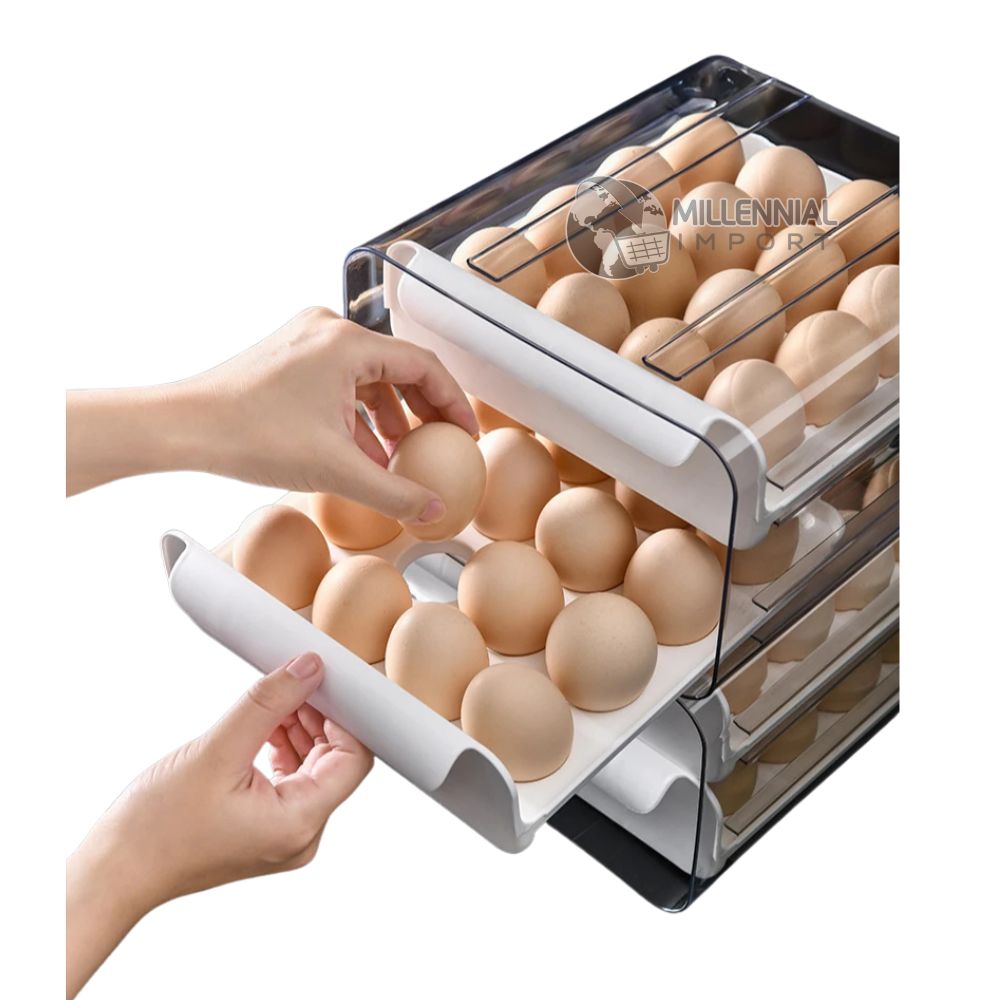Organizador Contenedor Porta Huevos De Acrílico Blanco