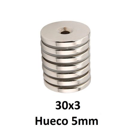 Iman De Neodimio Modelo Disco 30mmx3mm-5mm 3 unds