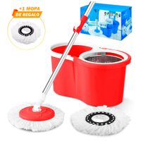 Trapeador con Escurridor Giratorio Rojo 88S Y Mopa de Regalo