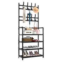 Estante Organizador Zapatera Multiusos 4 Niveles 150x60x28cm Negro