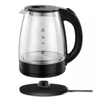 Hervidor Eléctrico Vidrio Transparente 2 L Luz Led Negro