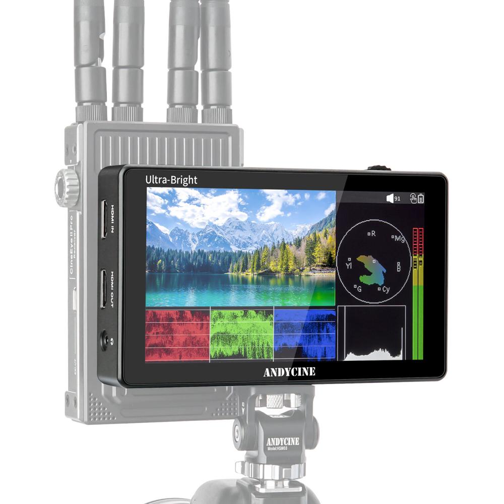 ANDYCINE C5 Monitor On-Camera de 5.5"" con Pantalla Táctil, 1920 x 1080, Ultra Brillante, Soporta DCI