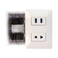 Tomacorriente Mixto Universal + 2 Entradas USB Con Proteccion