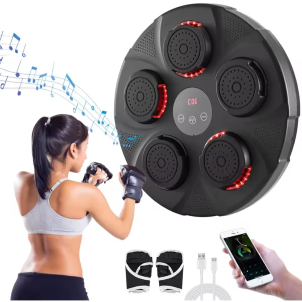 Tablero Inteligente Boxeo Maquina Box con Guantes Musical y Bluetooth para Hombre y Mujer