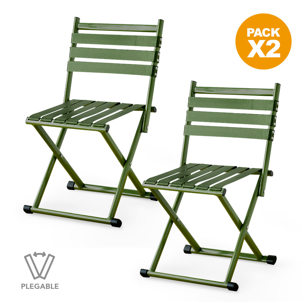 Pack X2 Silla Plegable 2 en 1 para Playa Camping VD DD4
