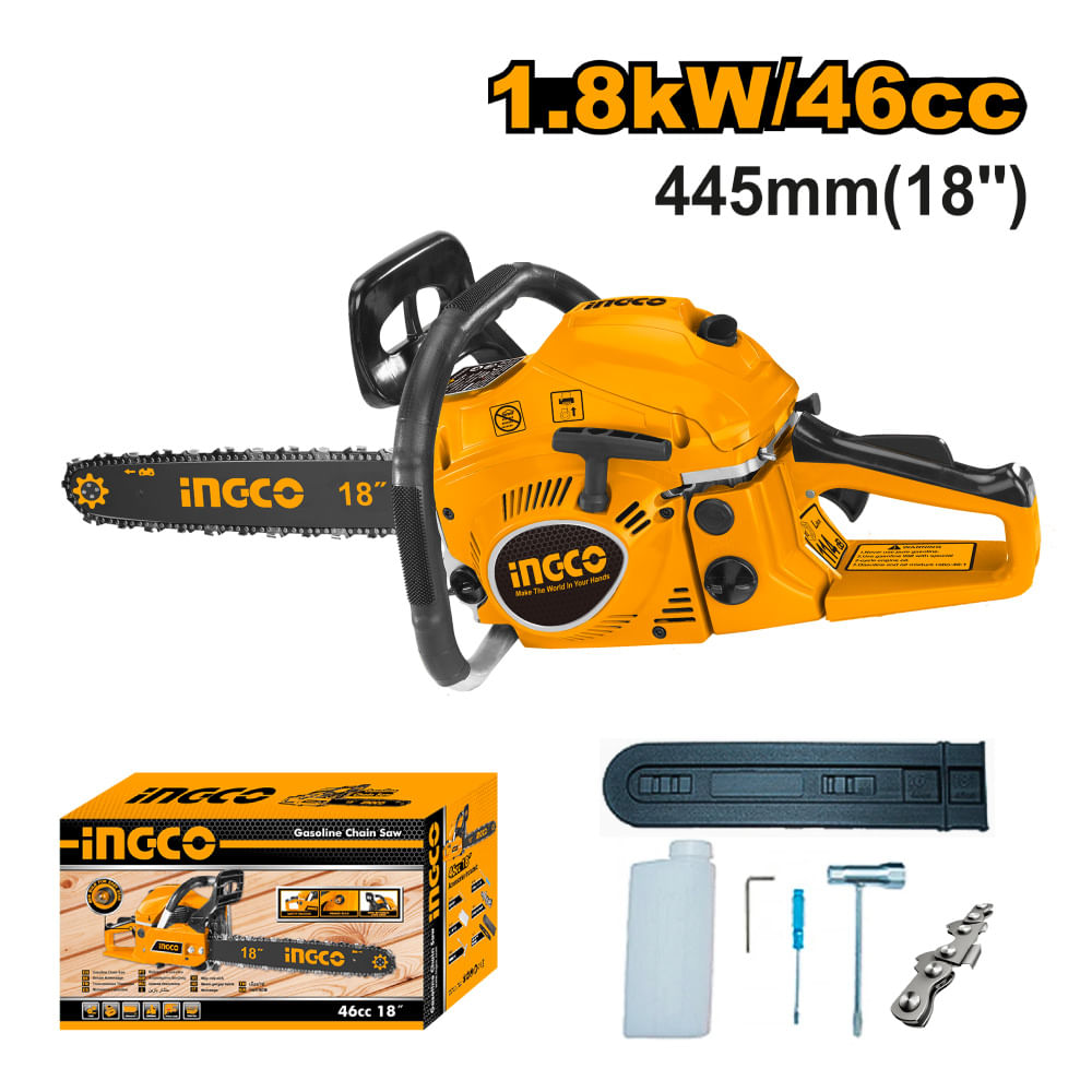 Motosierra a Gasolina Ingco 18" 46CC 1.8KW GCS5451811
