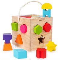 Cubo Didáctico de Madera Encaje de Formas y Tangram