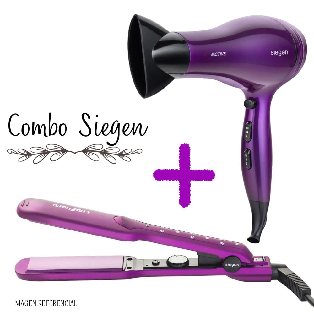 Combo Siegen Plancha Alisadora SG3540 + Secadora de Cabello SG3031
