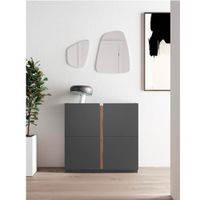 Zapatera Recibidor Moderno Godoy Negro/Marrón R&R MUEBLES