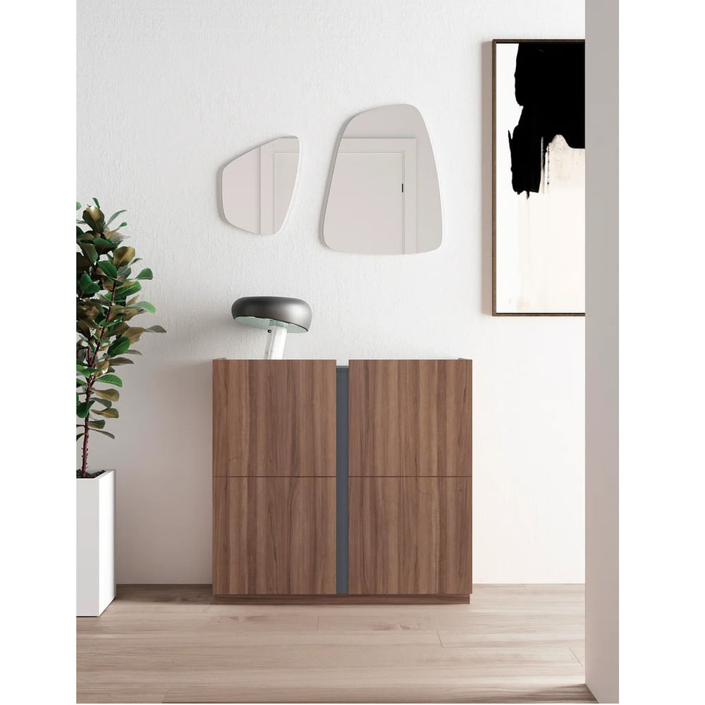 Zapatera Recibidor Moderno Godoy Marrón/Negro R&R MUEBLES