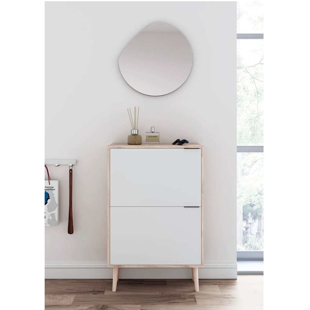 Zapatera Recibidor Vintage Danu Roble/Blanco R&R MUEBLES