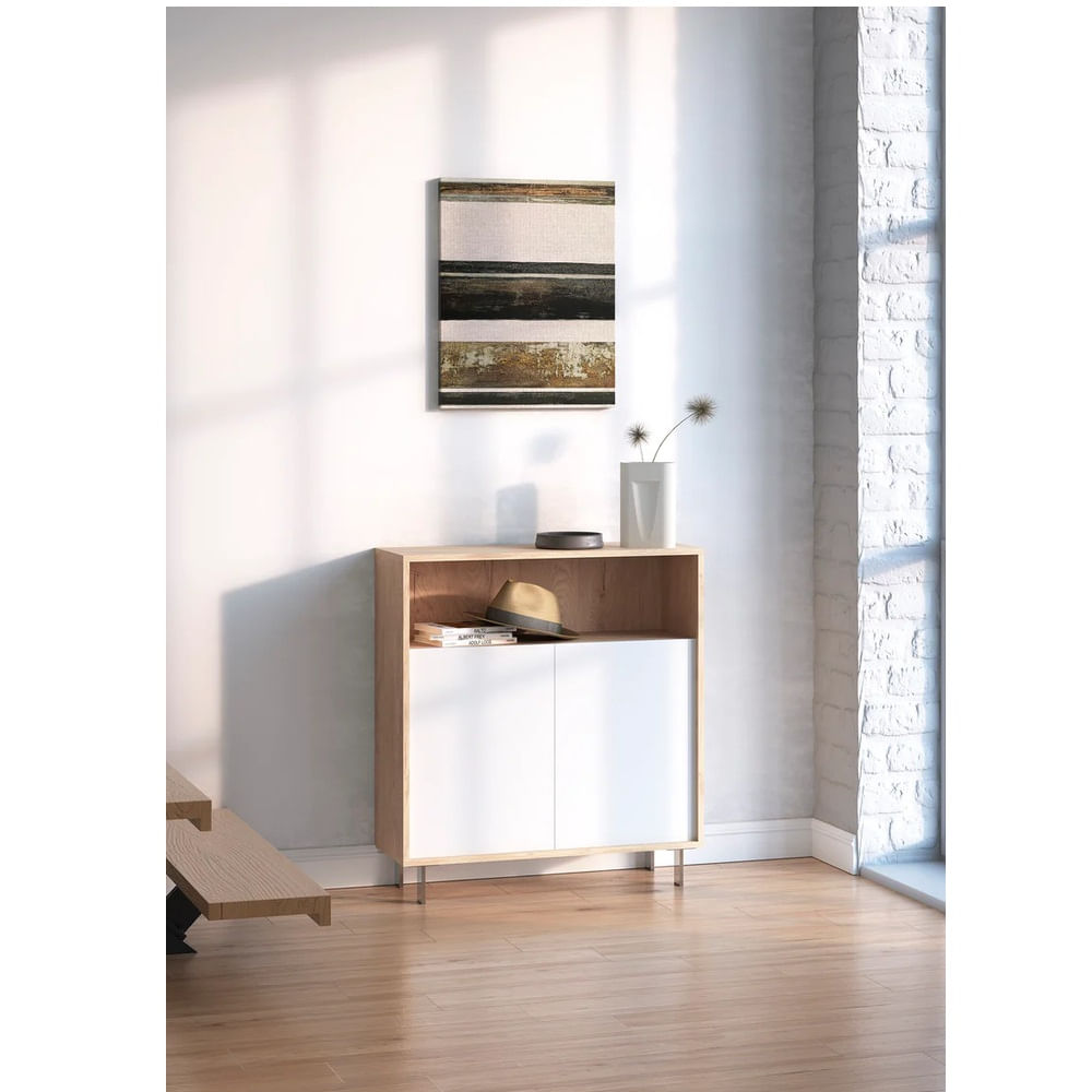 Zapatera Recibidor Cara Roble/Blanco R&R MUEBLES