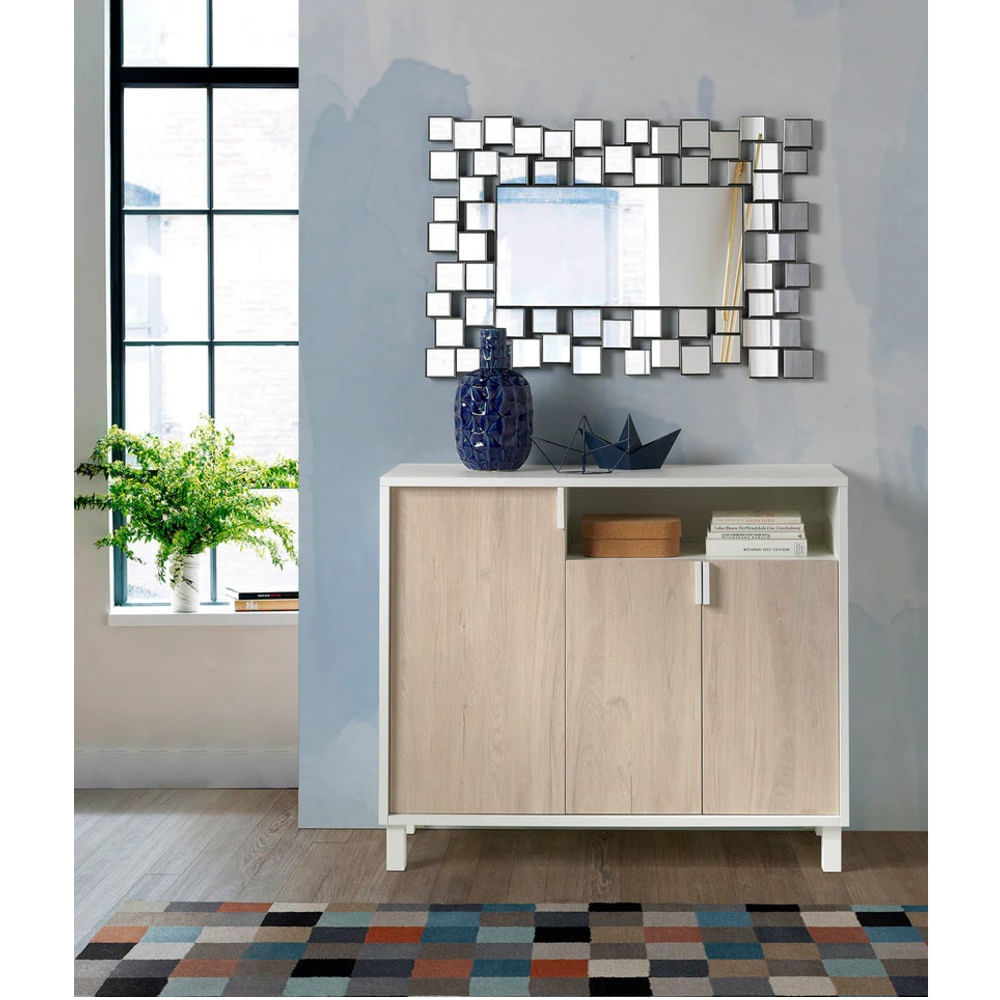 Zapatera Recibidor Sara 3 Puertas Roble/Blanco R&R MUEBLES