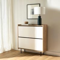 Zapatera Moderna Vilma Marrón Claro/Blanco R&R MUEBLES