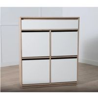 Zapatera Moderna Isa Marrón Claro/Blanco R&R MUEBLES