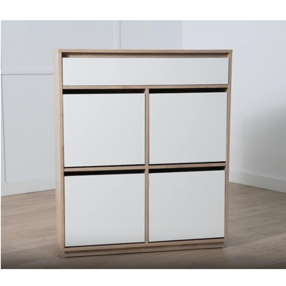 Zapatera Moderna Isa Marrón Claro/Blanco R&R MUEBLES