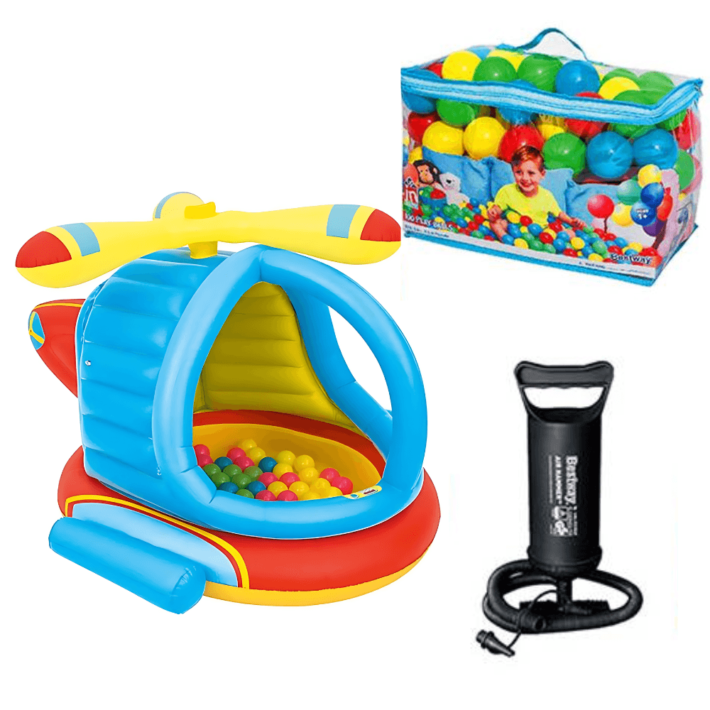 Combo Helicóptero Inflable mas Pelotas Inflador Diversión Combo Helicóptero Inflable mas Pelotas Inflador Diversión