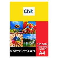 Papel Fotografico Brillo de 115gr - CBIT - Paquete de 100 hojas