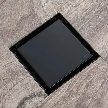 Sumidero Reversible 10x10cm Negro Mate de Acero SUS304