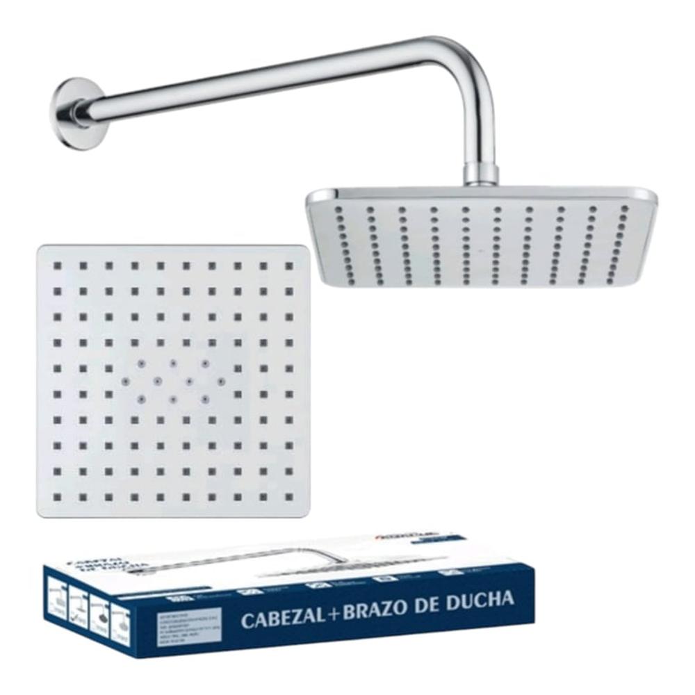 Cabeza Ducha Española cuadrado ABS 20cm con Brazo de 40cm Acero Cabeza Ducha Española cuadrado ABS 20cm con Brazo de 40cm Acero