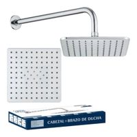 Cabeza Ducha Española cuadrado ABS 20cm con Brazo de 40cm Acero