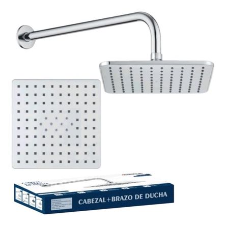 Cabeza Ducha Española cuadrado ABS 20cm con Brazo de 40cm Acero Cabeza Ducha Española cuadrado ABS 20cm con Brazo de 40cm Acero